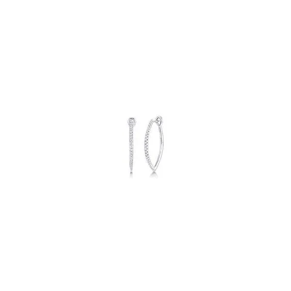 14Kt White Gold Diamond Hoop Earrings JMR Jewelers Cooper City, FL