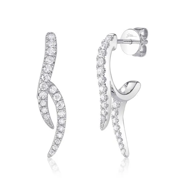 14Kt White Diamond Earring