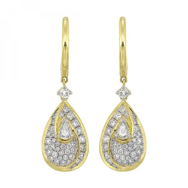14K Yellow Gold Diamond Earrings