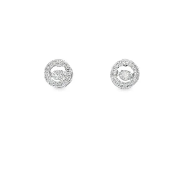 14K White Gold Diamond Circle Earrings JMR Jewelers Cooper City, FL