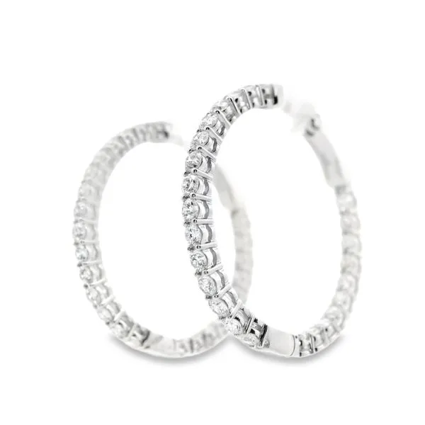 14k White Gold Lab Grown Diamond Hoop Earrings