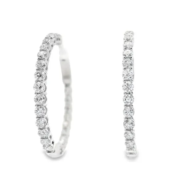 14k White Gold Lab Grown Diamond Hoop Earrings