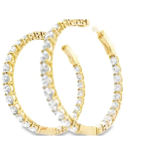 14k Yellow Gold Lab Grown Diamond  Hoop Earrings