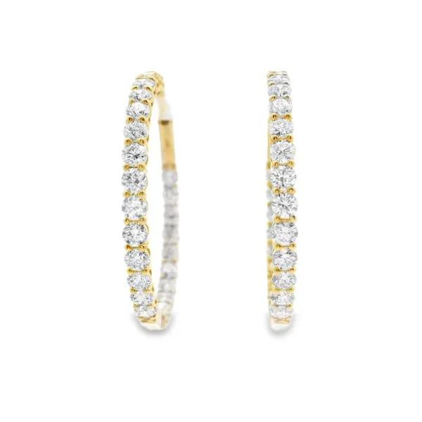 14k Yellow Gold Lab Grown Diamond  Hoop Earrings