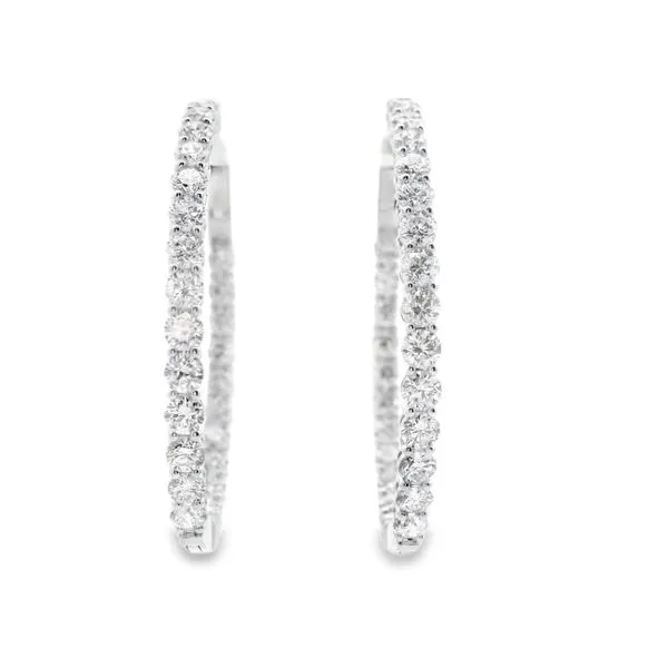 14K White Gold Lab Grown Diamond  Hoop Earrings