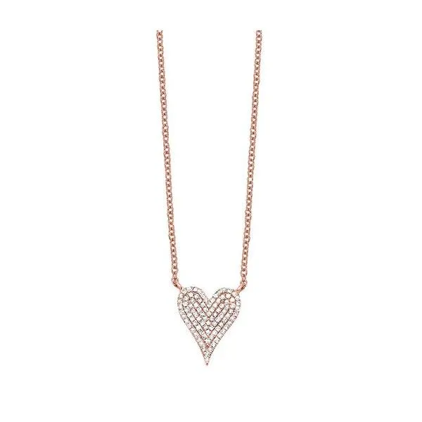 14K Rose Gold Diamond Heart Pendant similar item image