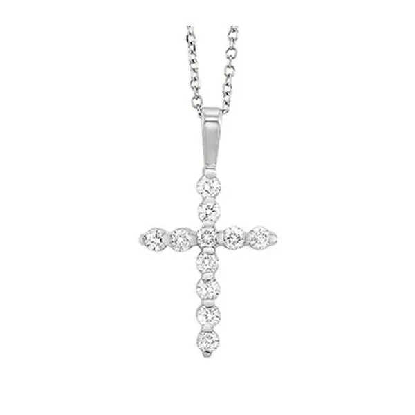 14K White Gold Diamond Cross Pendant JMR Jewelers Cooper City, FL