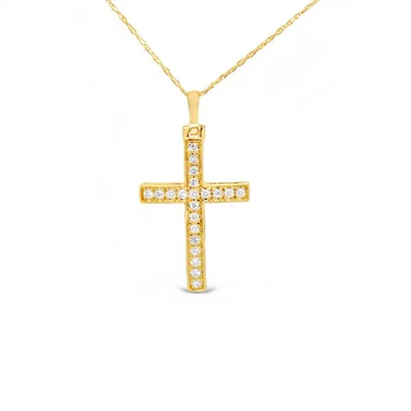 14K Yellow Gold Diamond Cross Pendant similar item image