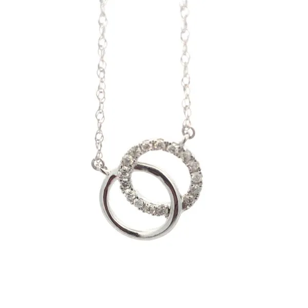 14K White Gold Double Circle Necklace similar item image
