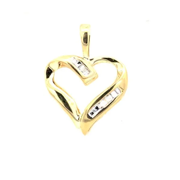 10K Yellow Gold Diamond Open Heart Pendant JMR Jewelers Cooper City, FL