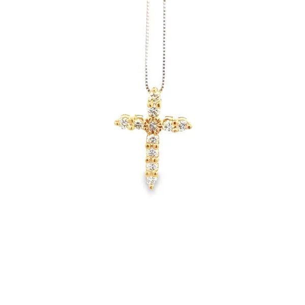 14K Yellow Gold Diamond Cross Pendant JMR Jewelers Cooper City, FL