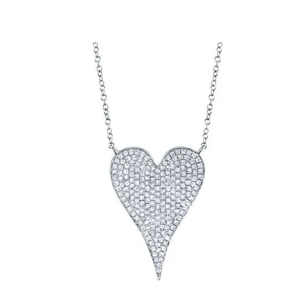 14K White Gold Diamond Heart Pendant similar item image