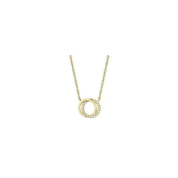 14K Yellow Gold Diamond Love Knot Circle Pendant similar item image