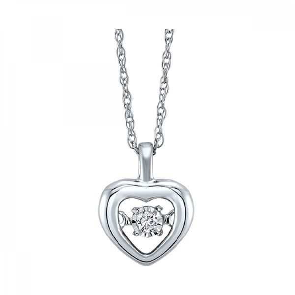 10K White Gold Diamond Heart Pendant JMR Jewelers Cooper City, FL