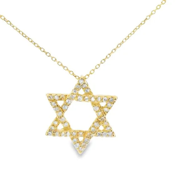 14Kt Yellow Diamond Star of David Pendant JMR Jewelers Cooper City, FL