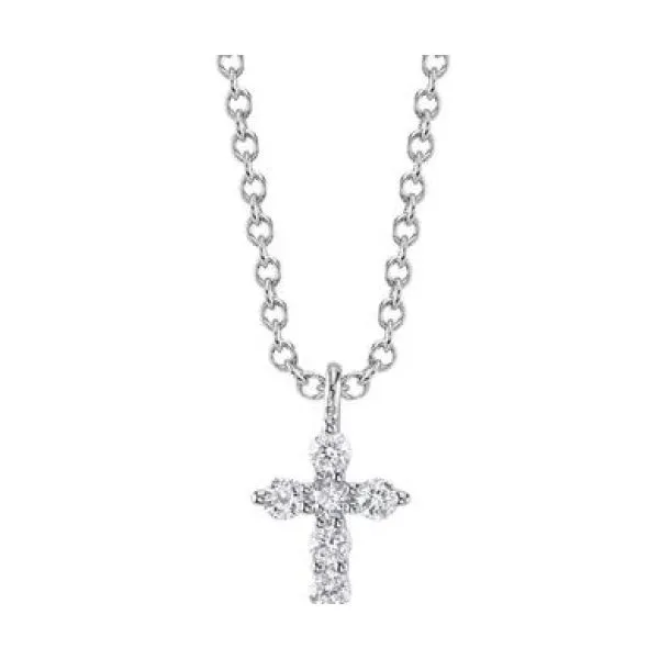 14K White Gold Diamond Cross Pendant similar item image