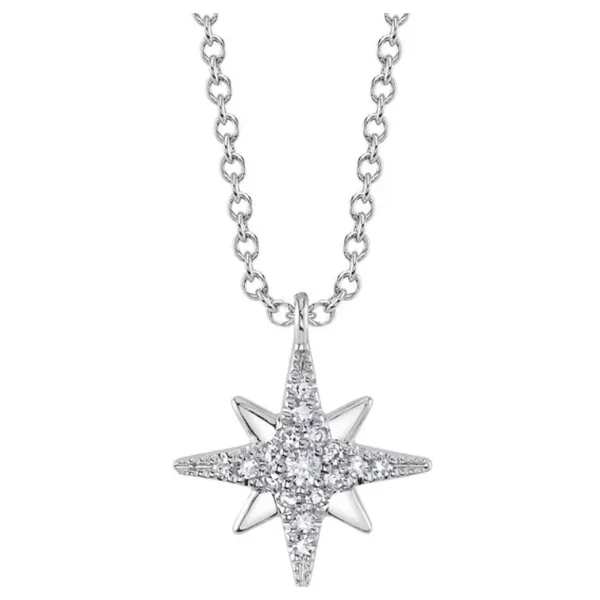 14K White Gold Diamond North Star Pendant similar item image