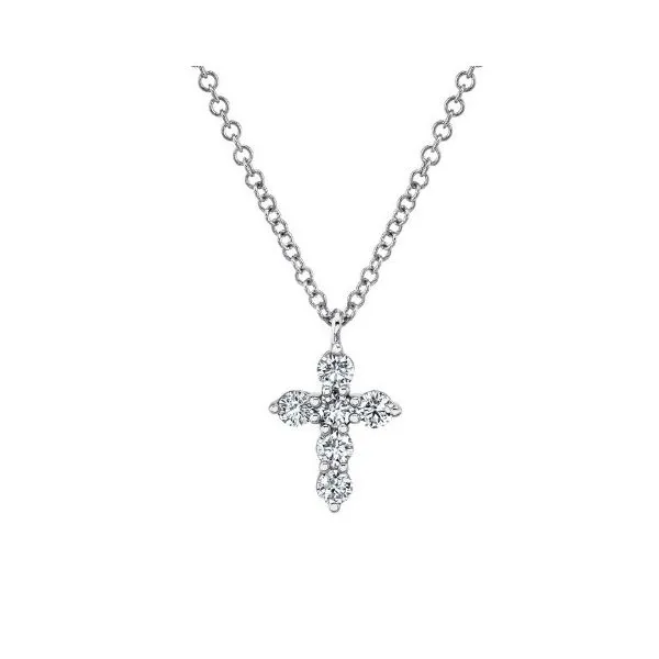 14K White Gold Diamond Cross Pendant similar item image