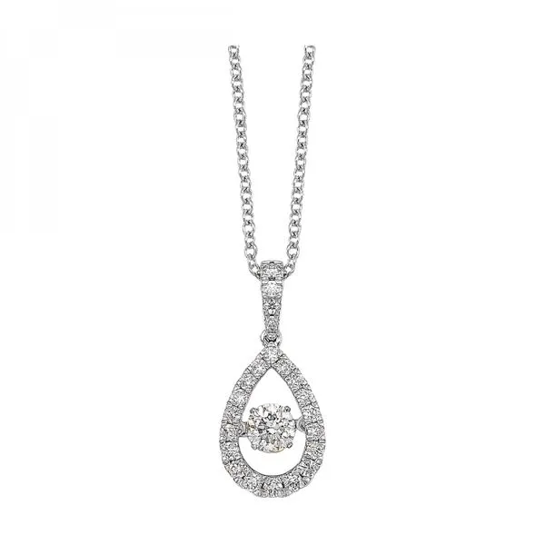 14K White Gold Diamond Pear Shaped Pendant JMR Jewelers Cooper City, FL