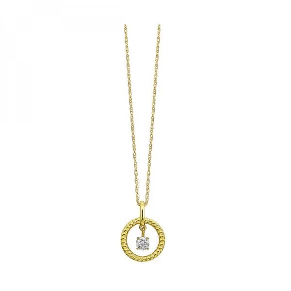 10K Yellow Gold Circle Pendant JMR Jewelers Cooper City, FL