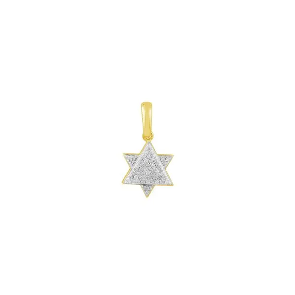 14Kt Yellow Diamond Star of David Pendant JMR Jewelers Cooper City, FL
