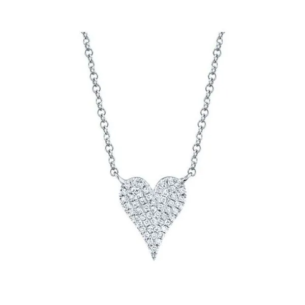 14 Karat White Gold Diamond Heart Pendant
