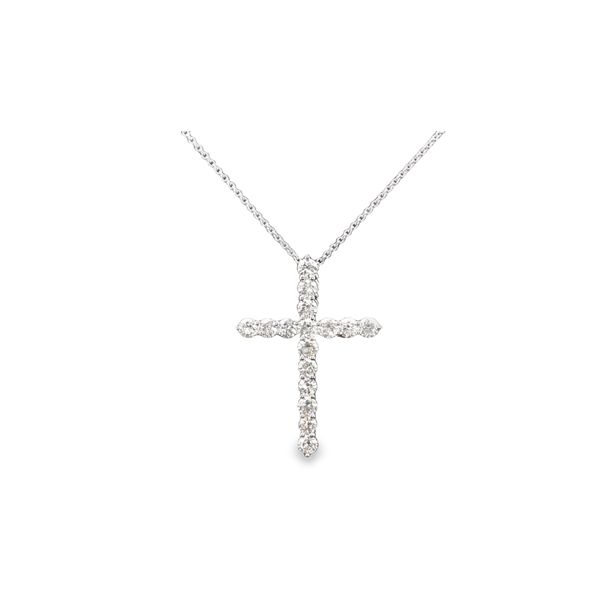 14 Karat White Gold Diamond Cross Slider Pendant JMR Jewelers Cooper City, FL