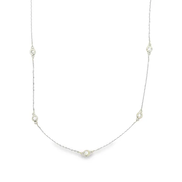 14K White Gold 9 Stone Necklace similar item image