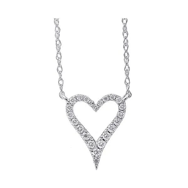10Kt White Gold Diamond Heart Necklace JMR Jewelers Cooper City, FL