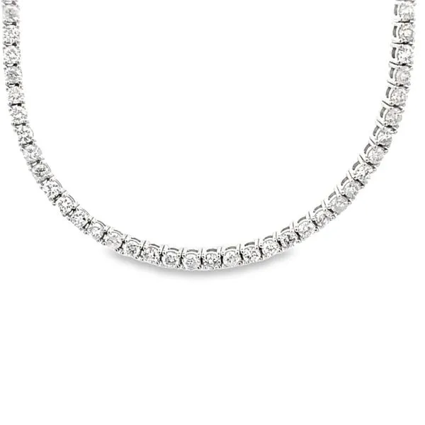 14K White Gold Diamond Tennis Necklace