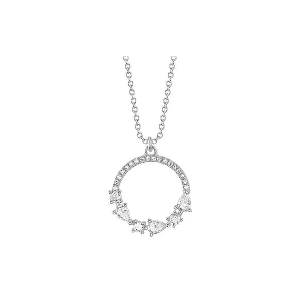 14Kt White Diamond Per Circle Necklace