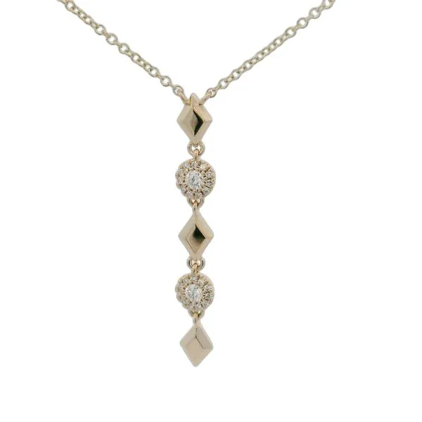 14Kt Yellow Diamond Geo Cut Lariat Necklace JMR Jewelers Cooper City, FL
