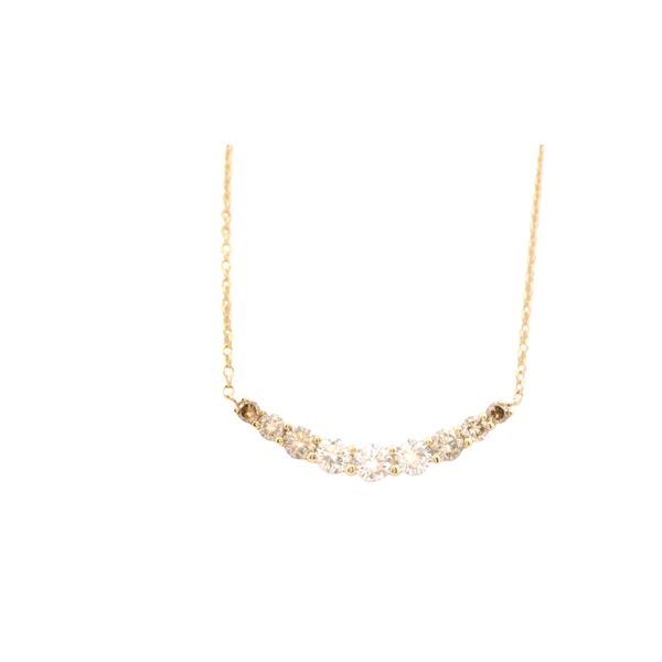 14 Karat Yellow Gold Diamond Smile Necklace JMR Jewelers Cooper City, FL