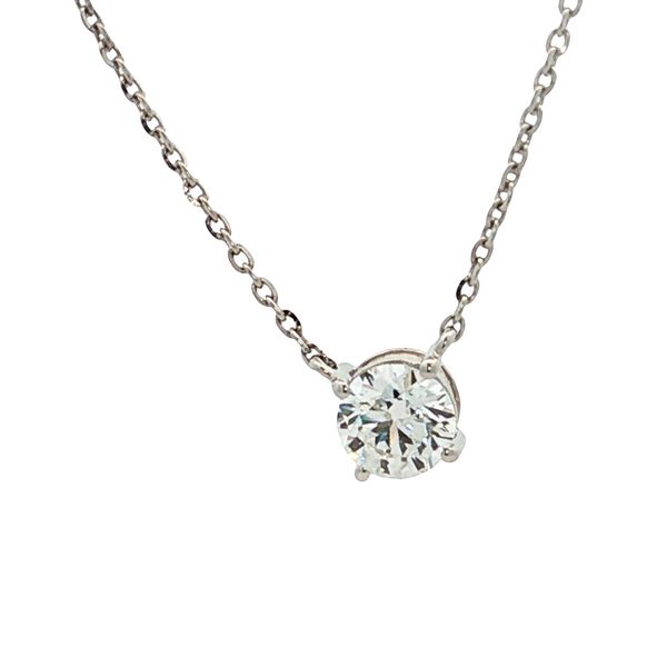 14K White Lab Created Diamond Solitaire Necklace JMR Jewelers Cooper City, FL
