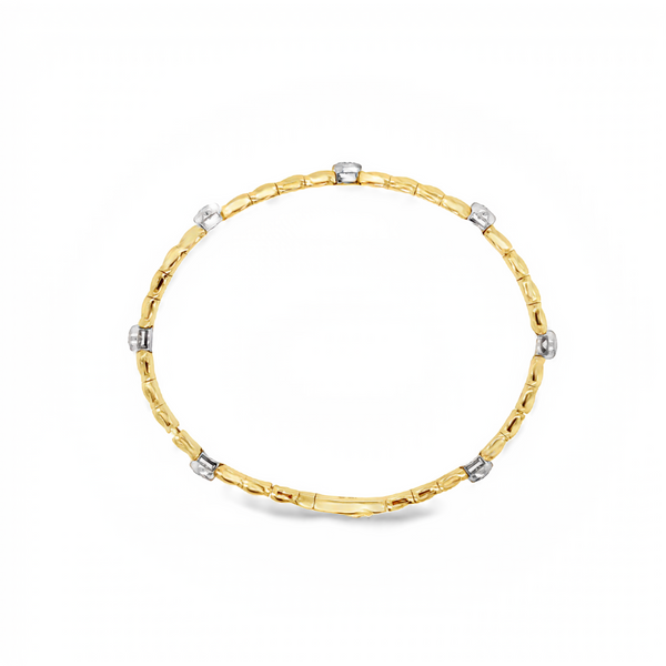 Yellow Gold Diamond Flex Bangle Image 2 JMR Jewelers Cooper City, FL