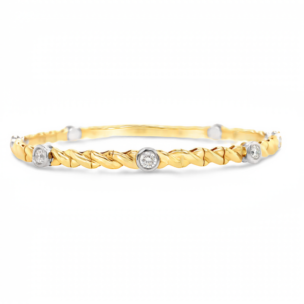 Yellow Gold Diamond Flex Bangle JMR Jewelers Cooper City, FL