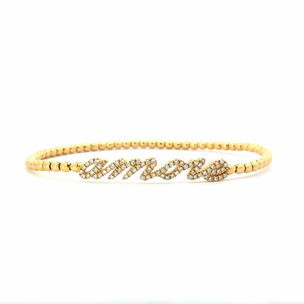 Yellow Gold with Diamond Stretch Bangle JMR Jewelers Cooper City, FL