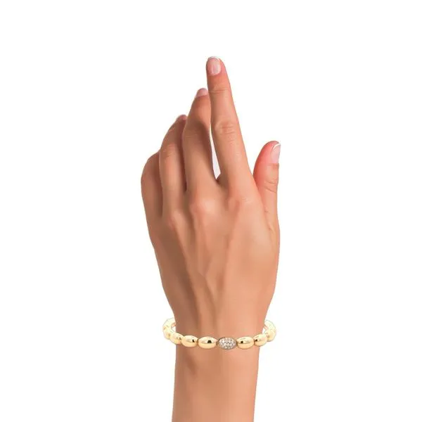 18Kt Diamond Stretch Oval Bangle Bracelet