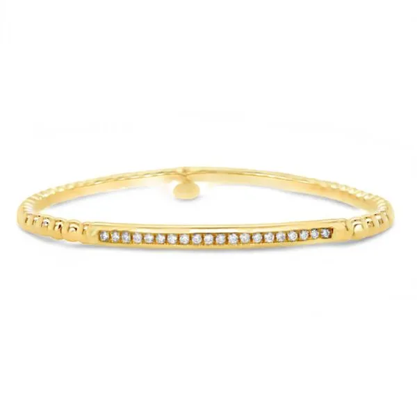 Yellow Gold with Diamond Stretch Bangle
