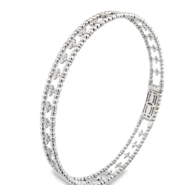 14Kt White Gold Diamond Flexi Bangle Bracelet Image 2 JMR Jewelers Cooper City, FL