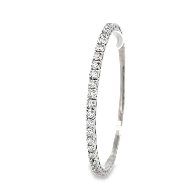 14Kt White Gold Diamond Thin Flexi Bangle Bracelet Image 3 JMR Jewelers Cooper City, FL