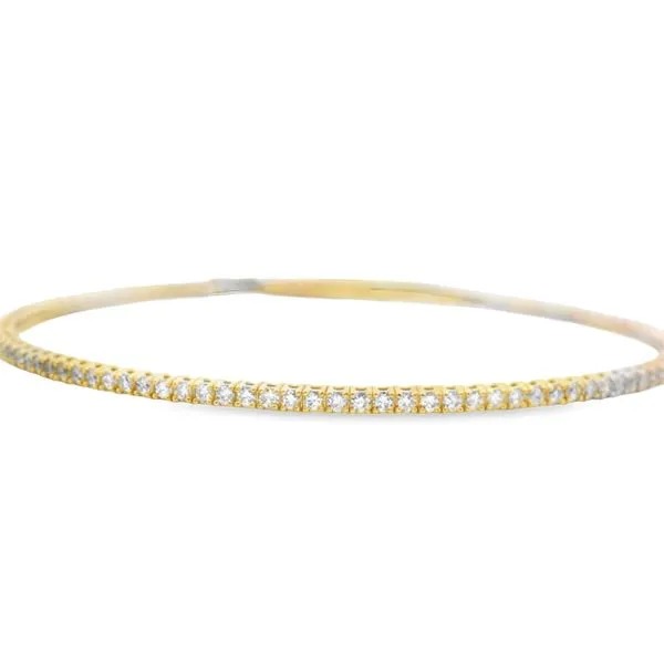 14 Karat Yellow Gold Diamond Flexible Tennis Bracelet