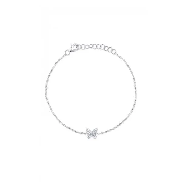 14K White Gold Diamond Butterfly Bracelet similar item image