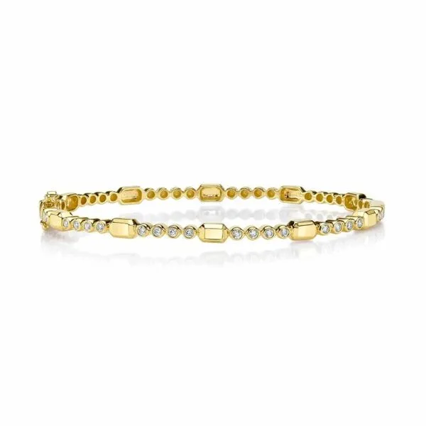 14K Yellow Gold Diamond Bezel Geo Cut Bracelet similar item image