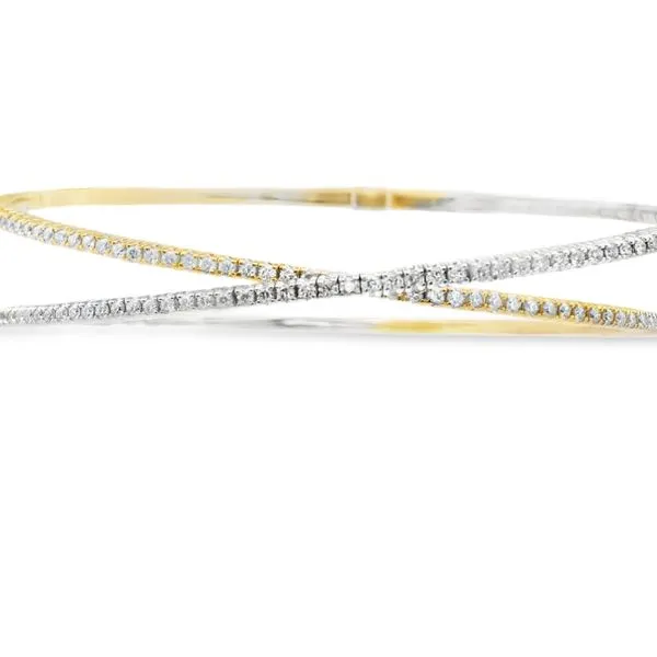 14KTT Diamond Flexible Bangle Bracelet JMR Jewelers Cooper City, FL