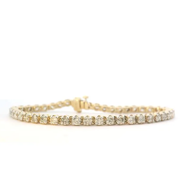 10 Karat Yellow Gold 5 Carat Diamond Tennis Bracelet