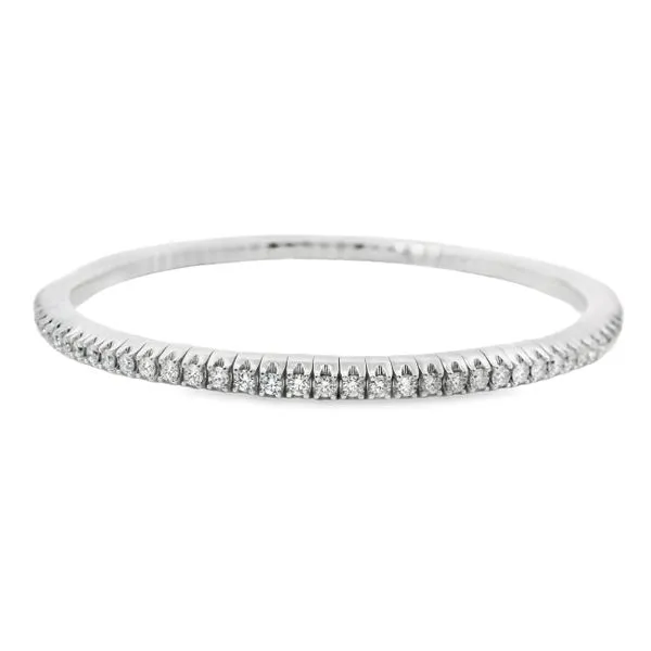 White Gold Diamond Flexible Bangle Bracelet