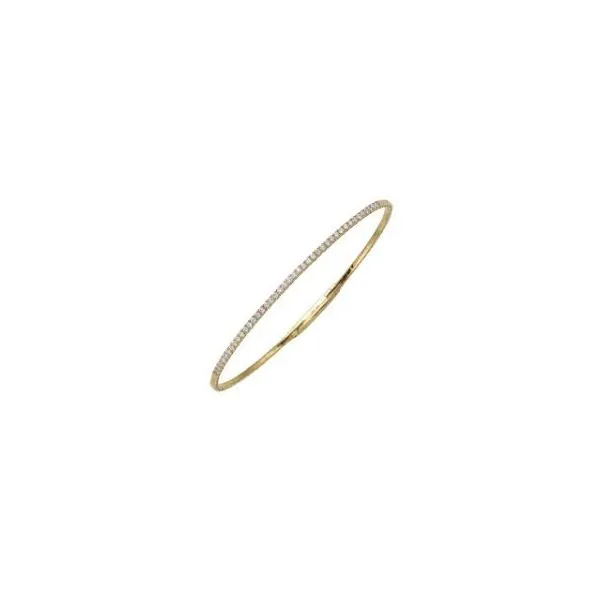14K Yellow Gold Diamond Flex Bangle Bracelet