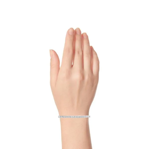 14K White Gold Lab Created Diamond Tennis Bracelet