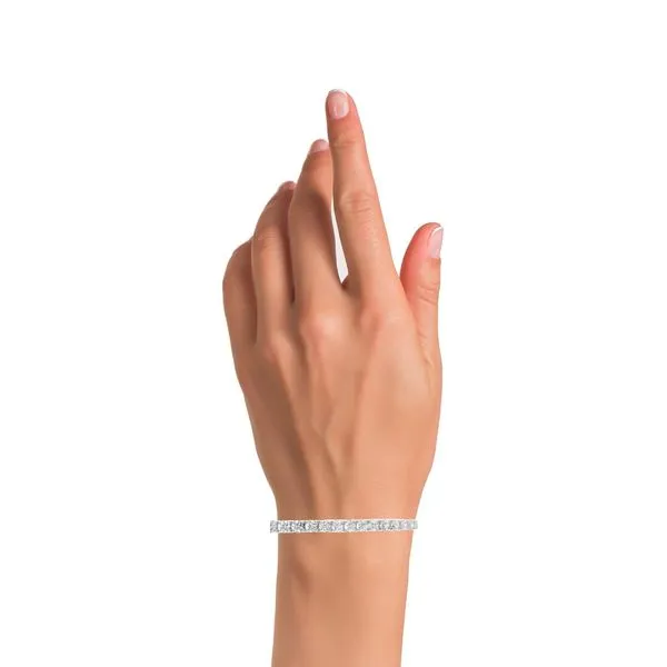 14K White Gold Lab Created Diamond Tennis Bracelet